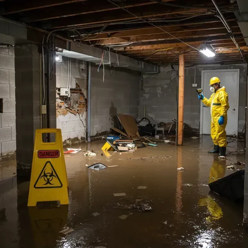 Flooded Basement Electrical Hazard in Allison Park, PA Property